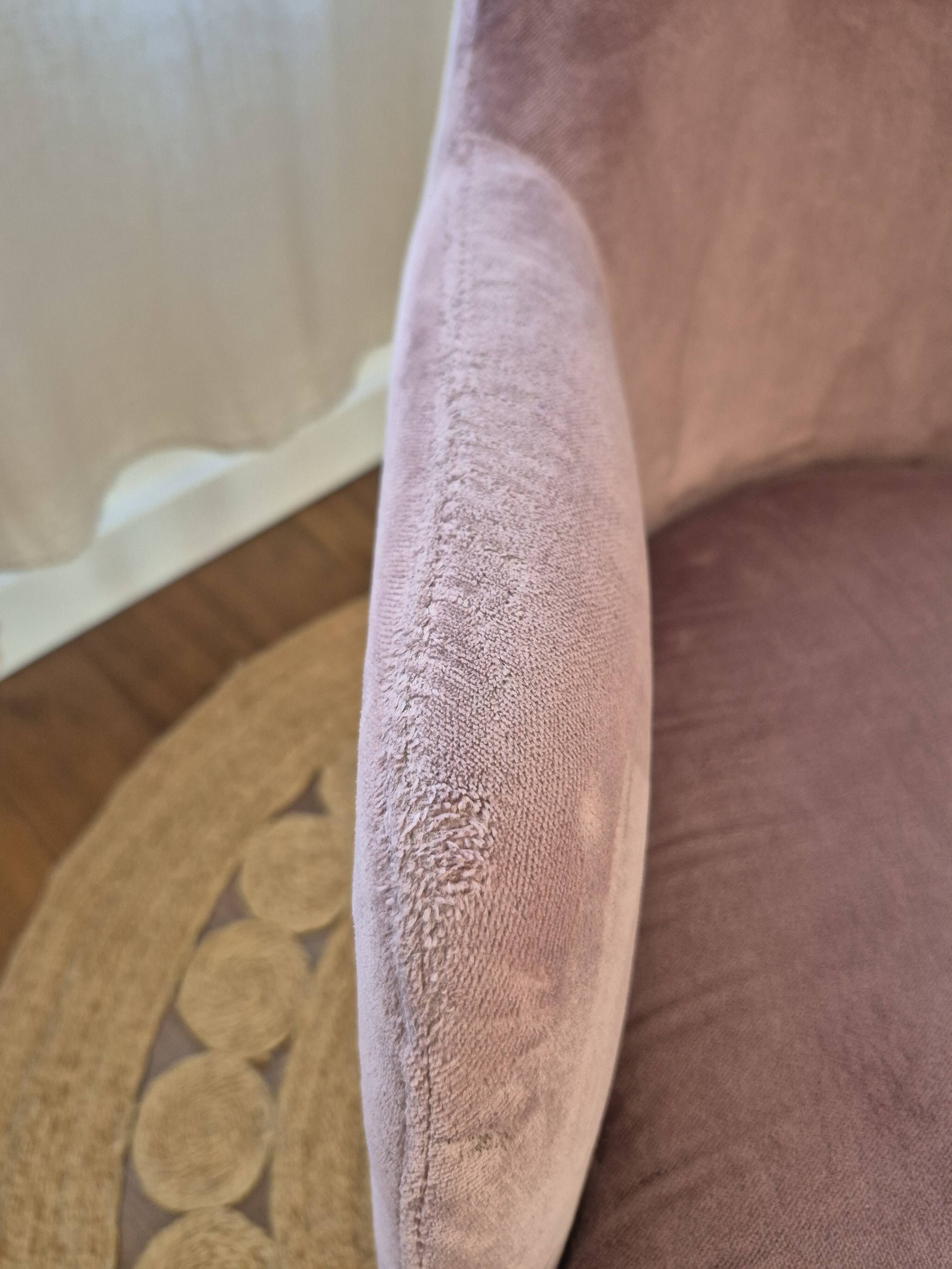Fauteuil torre 1961 – modèle da vinci 02 – velours rose pâle