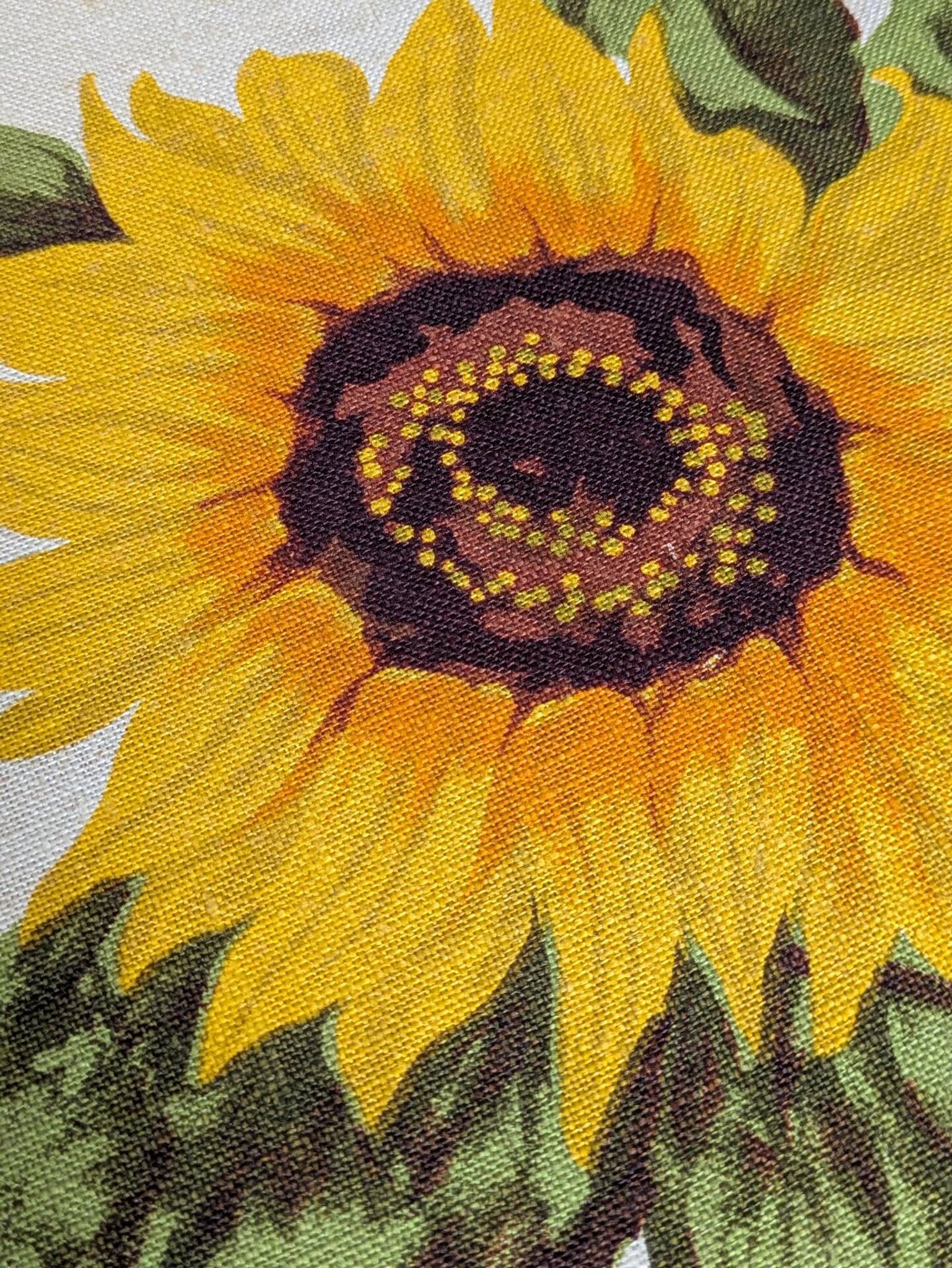 Vintage painting on linen "The Sunflowers" by Irmgard Gutsche 60s/70s