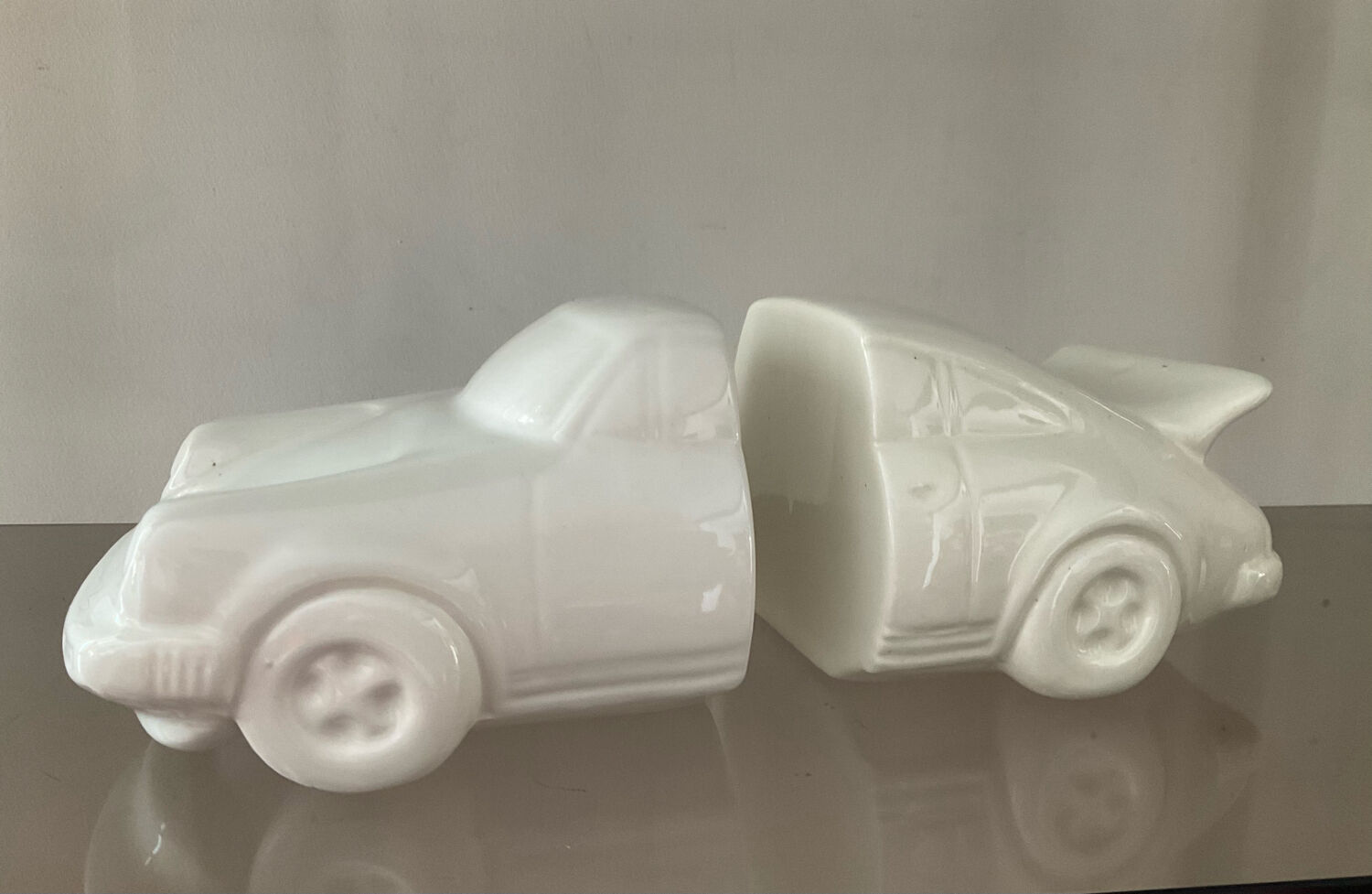 Pair of vintage ceramic car bookends