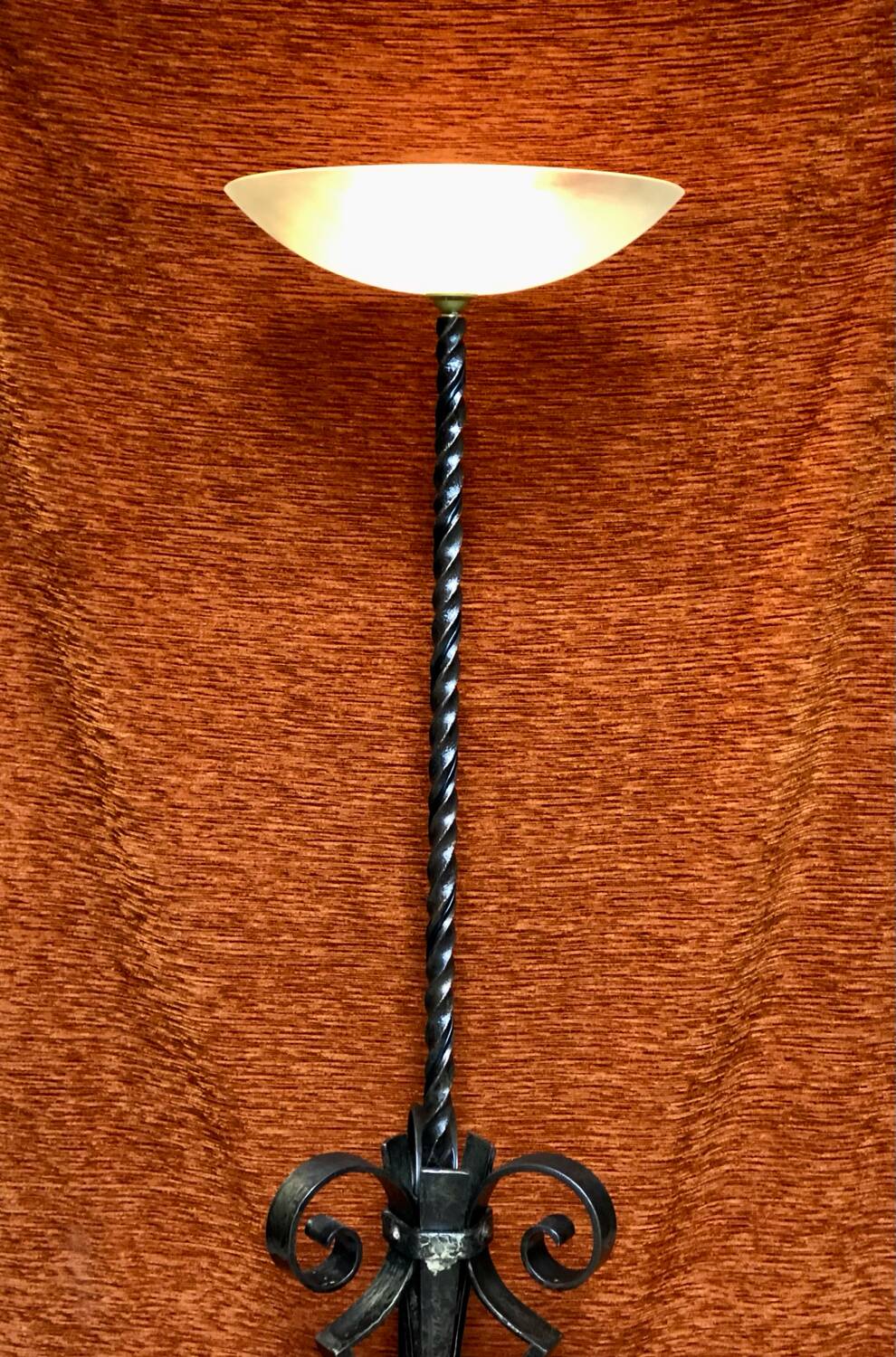 Art deco wrought iron floor lamp