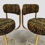 Vintage Swedish design Cobra barstools Borje Johanson ‘Art Deco print’