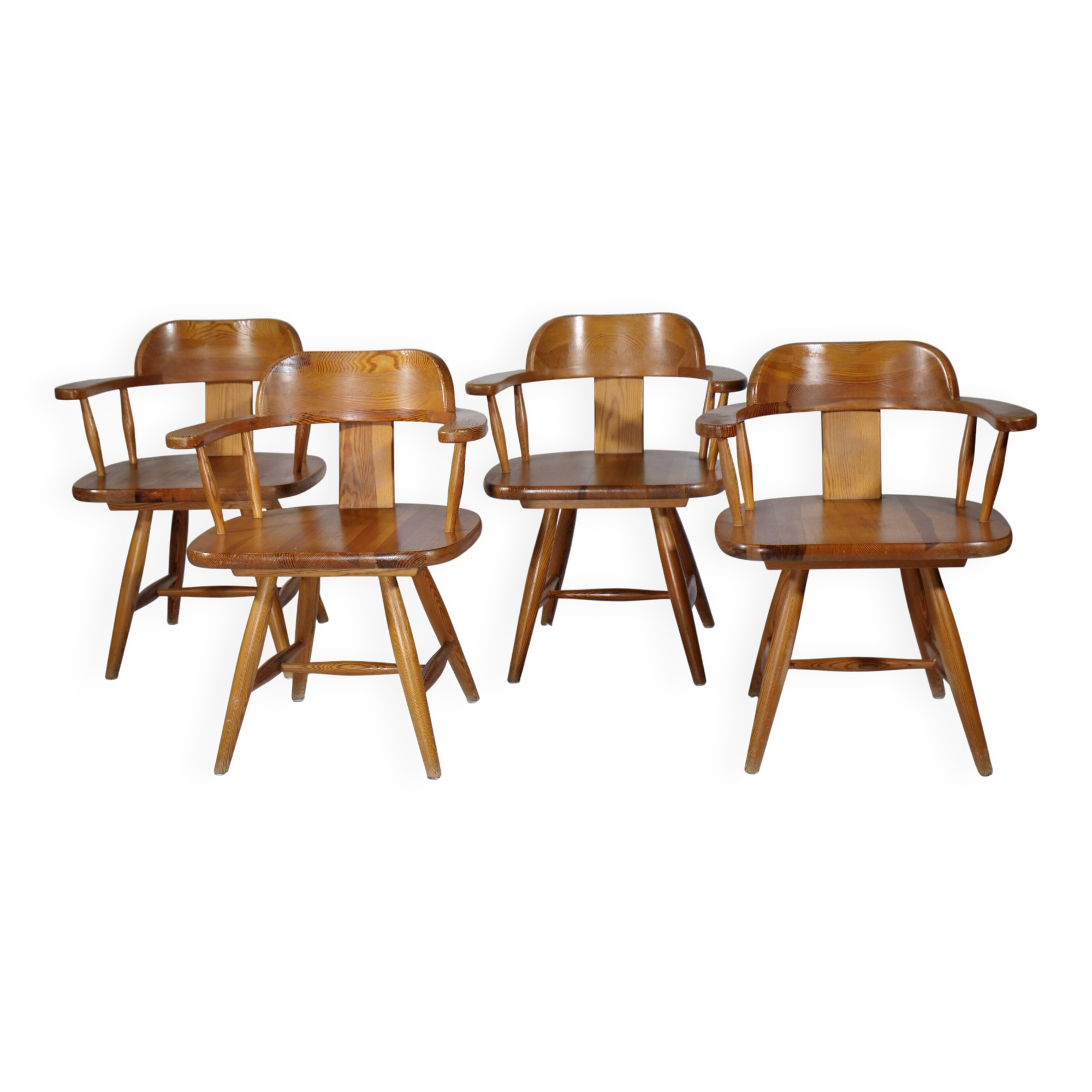 Fauteuils design scandinave en pin par Asko années 1970