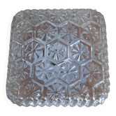 Plafonnier en verre travaillé carré vintage