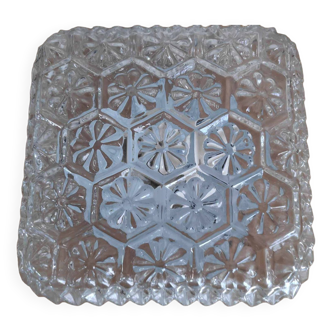 Vintage square worked glass ceiling light