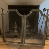 Old brass fire shield