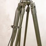 Vintage 1950s Strand Electric Patt 123 Theatre lamp on an old Wooden Army Surveyors Tripod