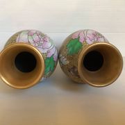 Pair of cloisonné enamel vases