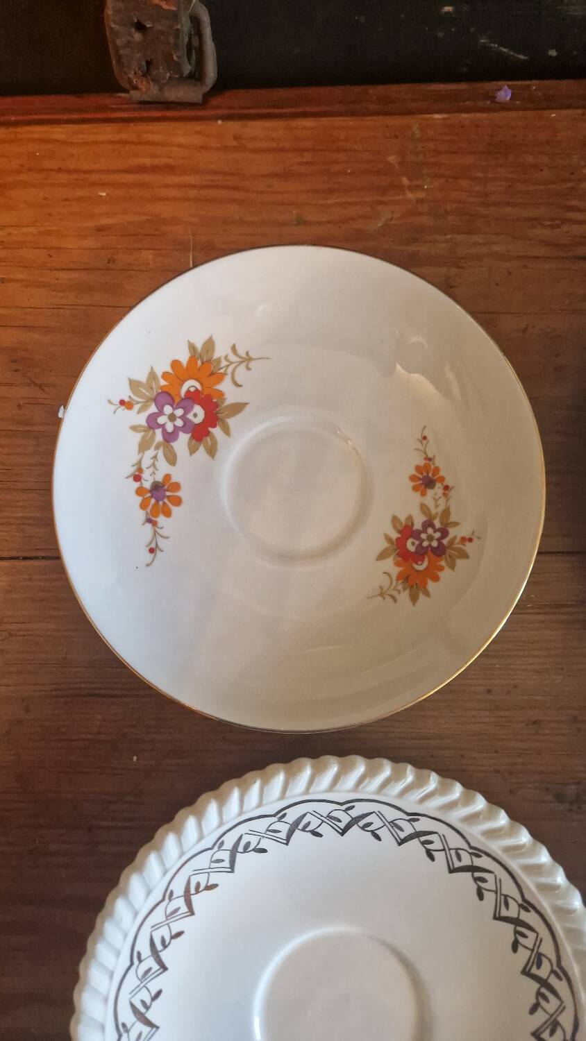 Set of 6 saucers small antique biscuit bread plates Limoges Villeroy and Bich Gilbert