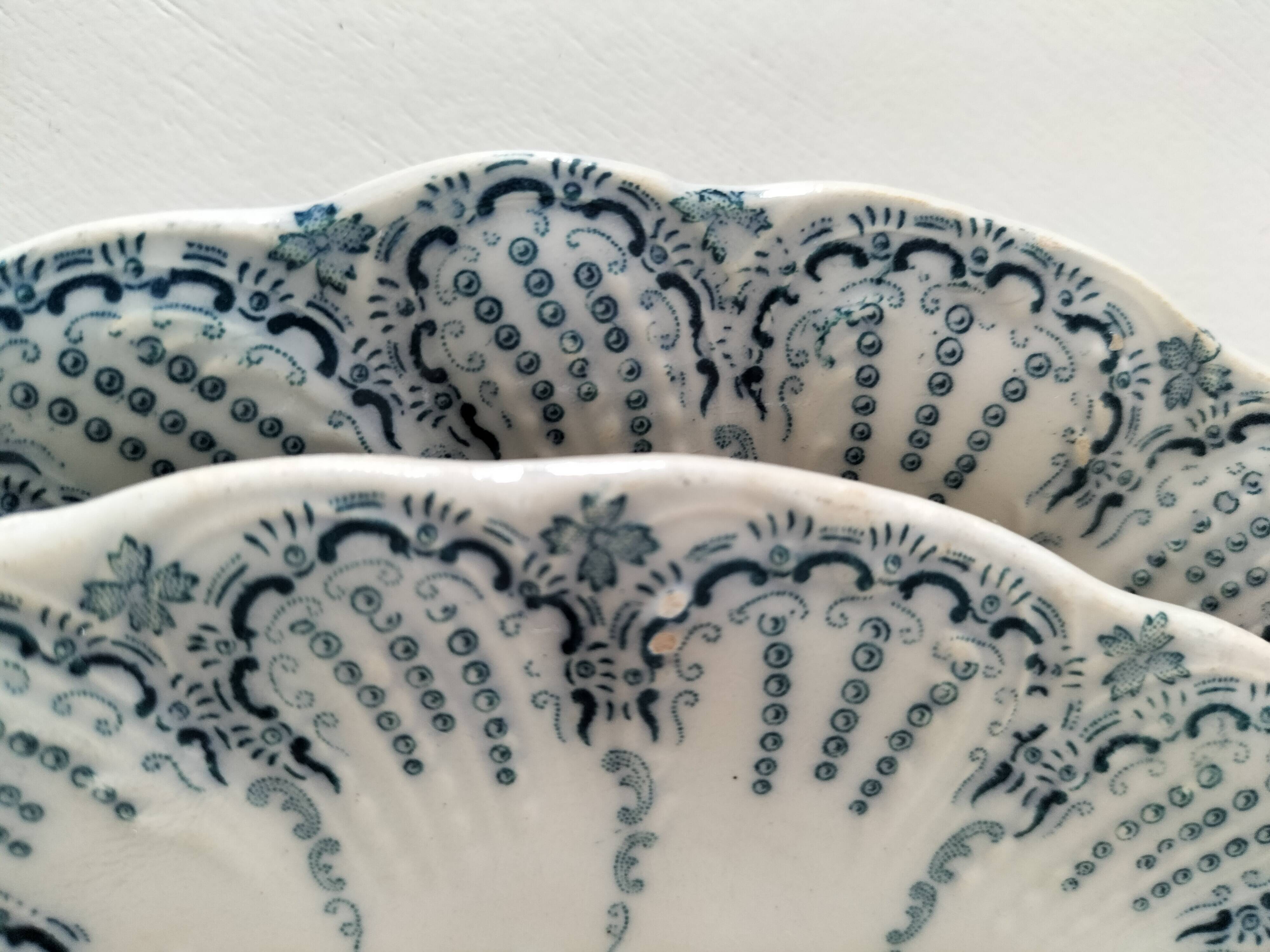 Two ironstone plates Saint-Amand Regency model