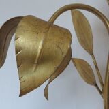 Applique fleur en métal doré années 70