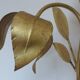 Applique fleur en métal doré années 70