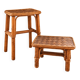 Ensemble de deux tabourets en bambou vintage français