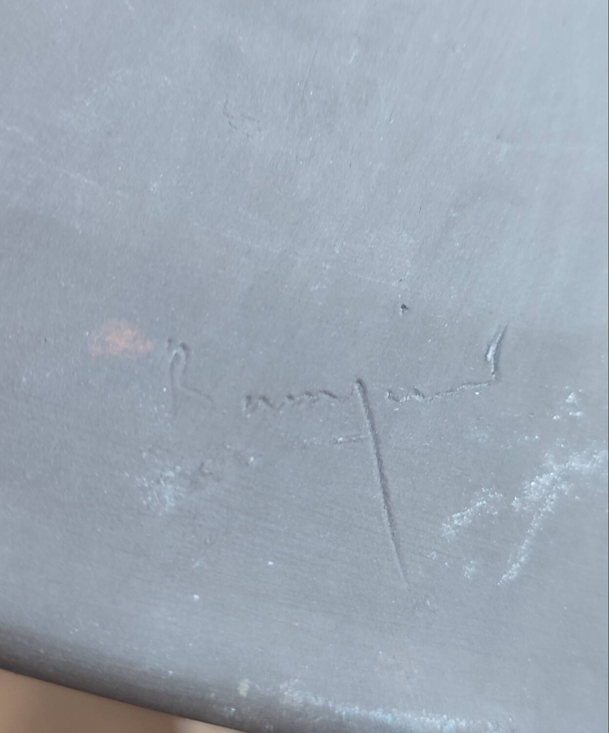 Large shallow dish (signed) in French studio stoneware from the 1960s-70s.