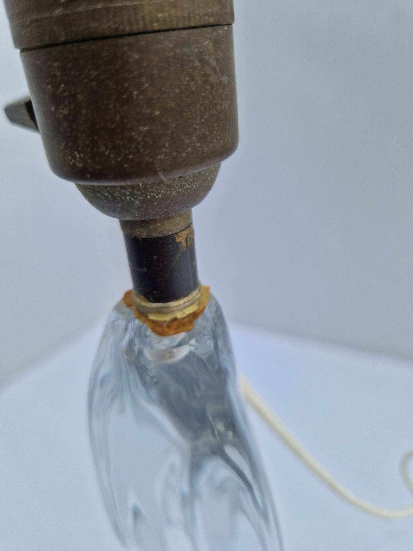 Lamp Base Swan Neck Signed Daum