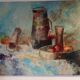 Still life painting in oil on canvas