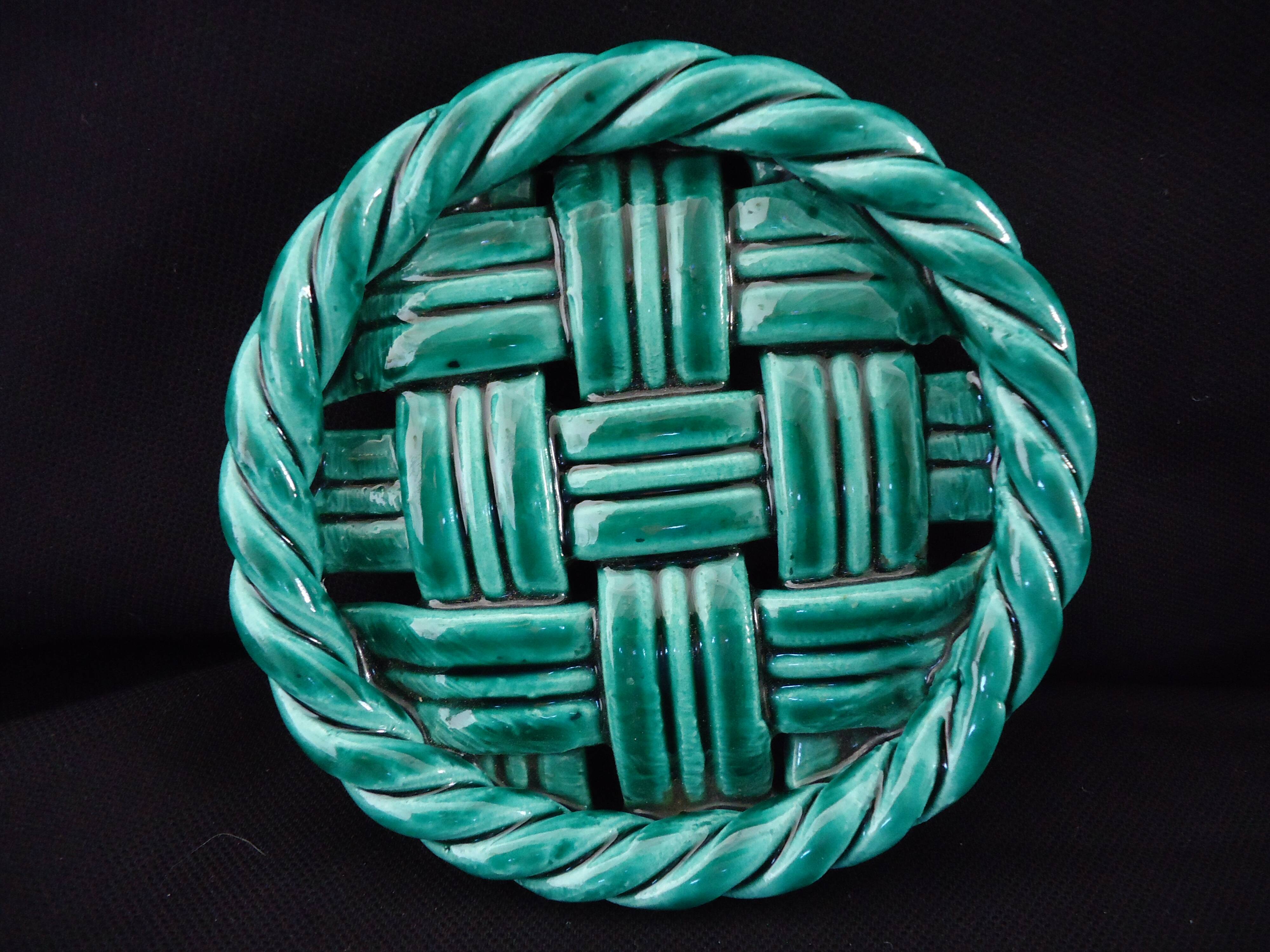 Varnished ceramic bottle coaster Vallauris (A107-2)