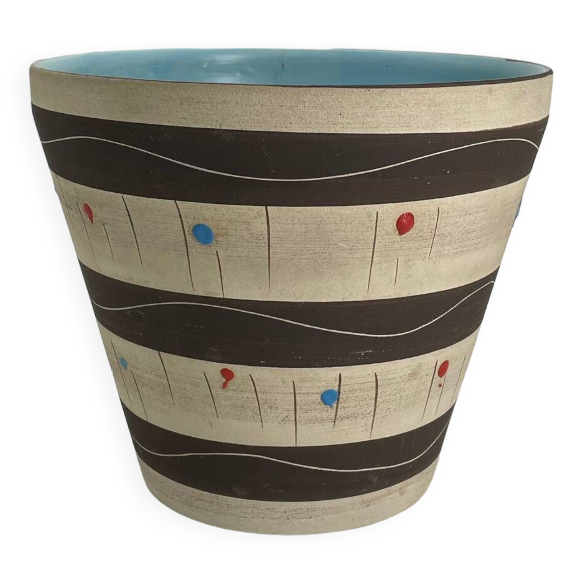 Large ceramic plant pot from the 1950s
