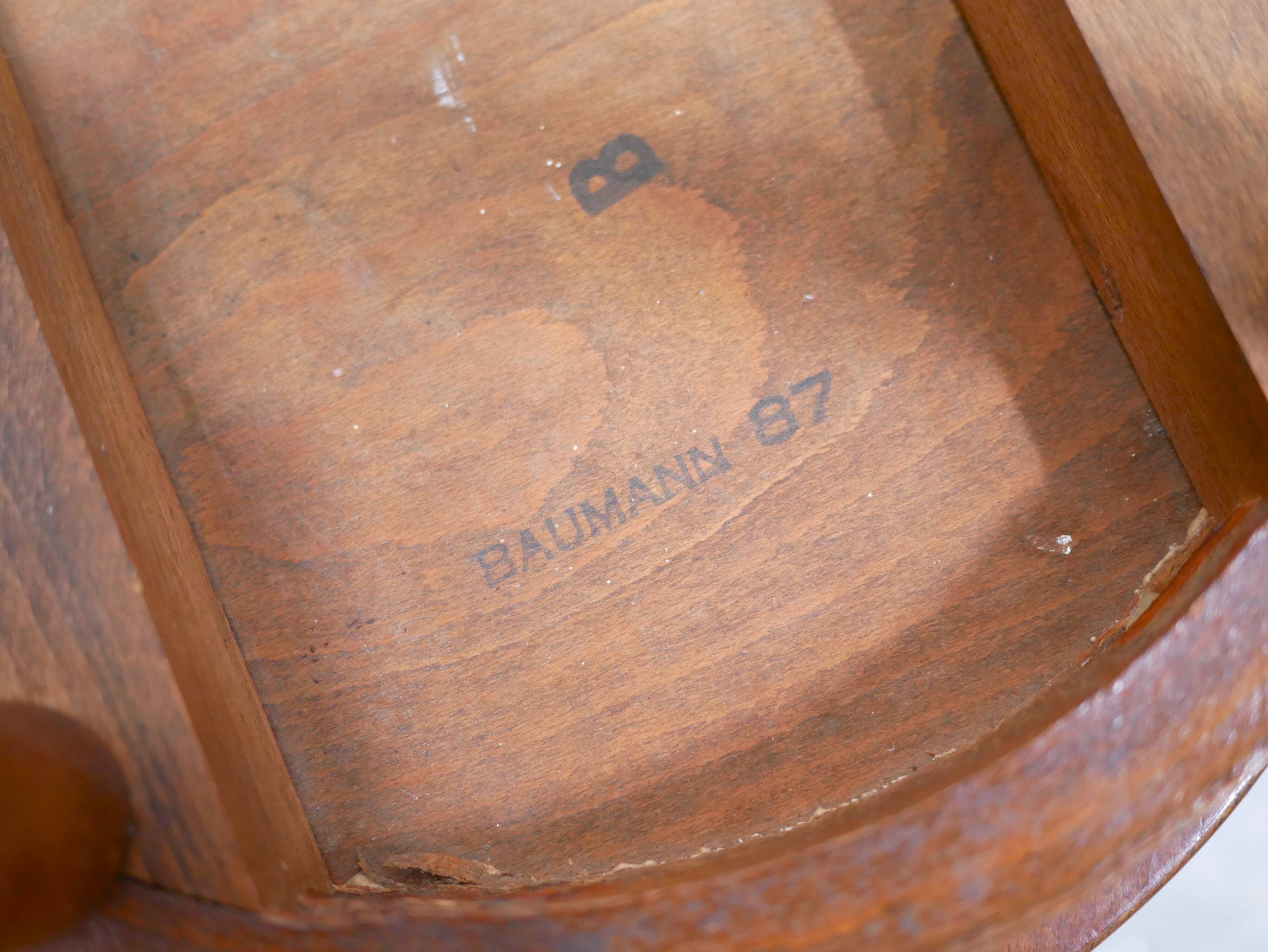 Vintage wooden bar stool by Baumann Editions