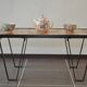 Industrial metal coffee table and solid wood