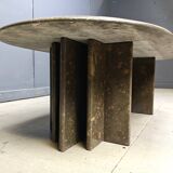 Vintage italian grey marble coffee table, 1970s