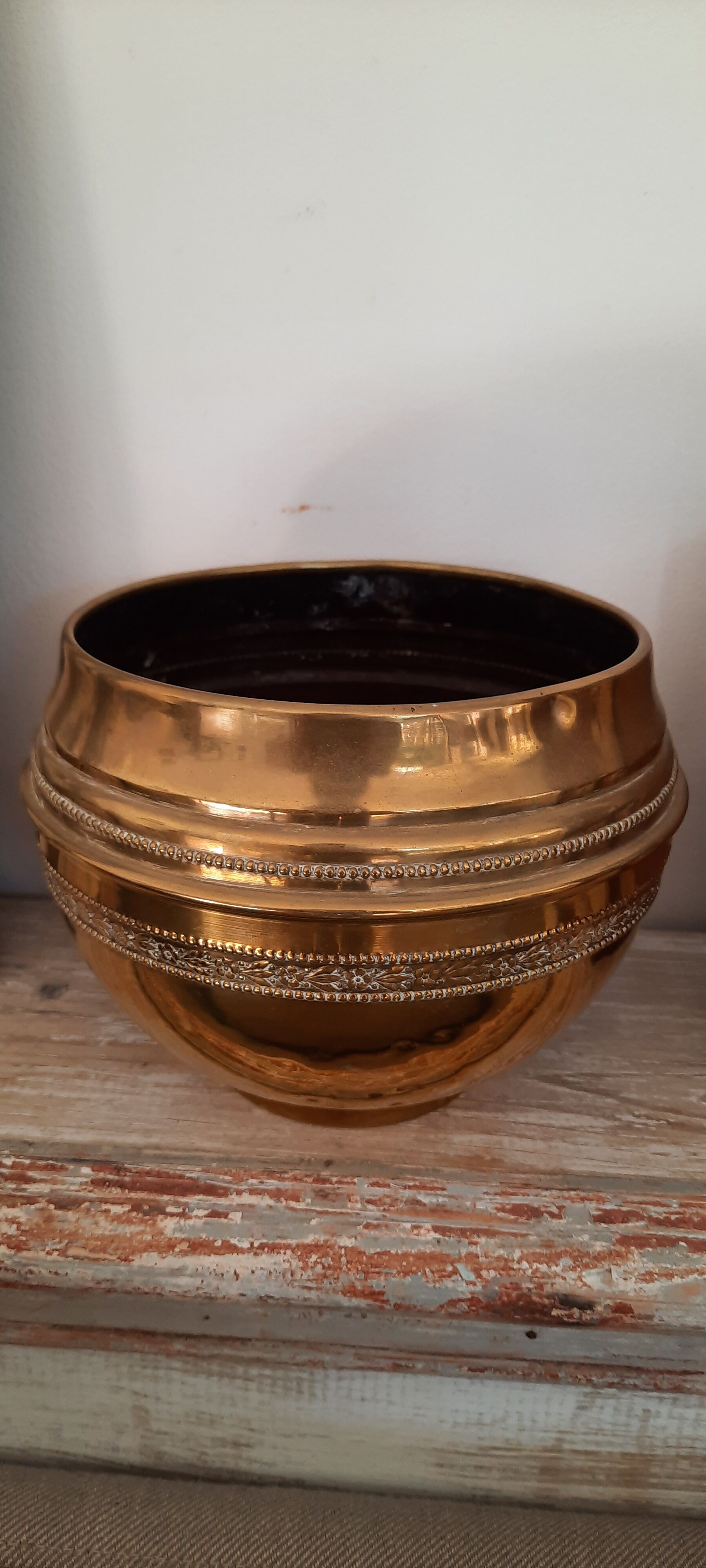 Copper plant pot