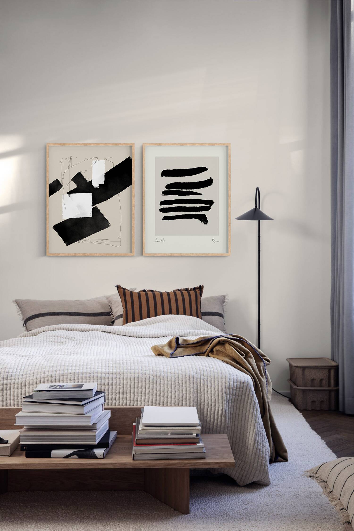 Paire d'impressions giclées, ensemble d'art mural abstrait de deux, 50x70cm