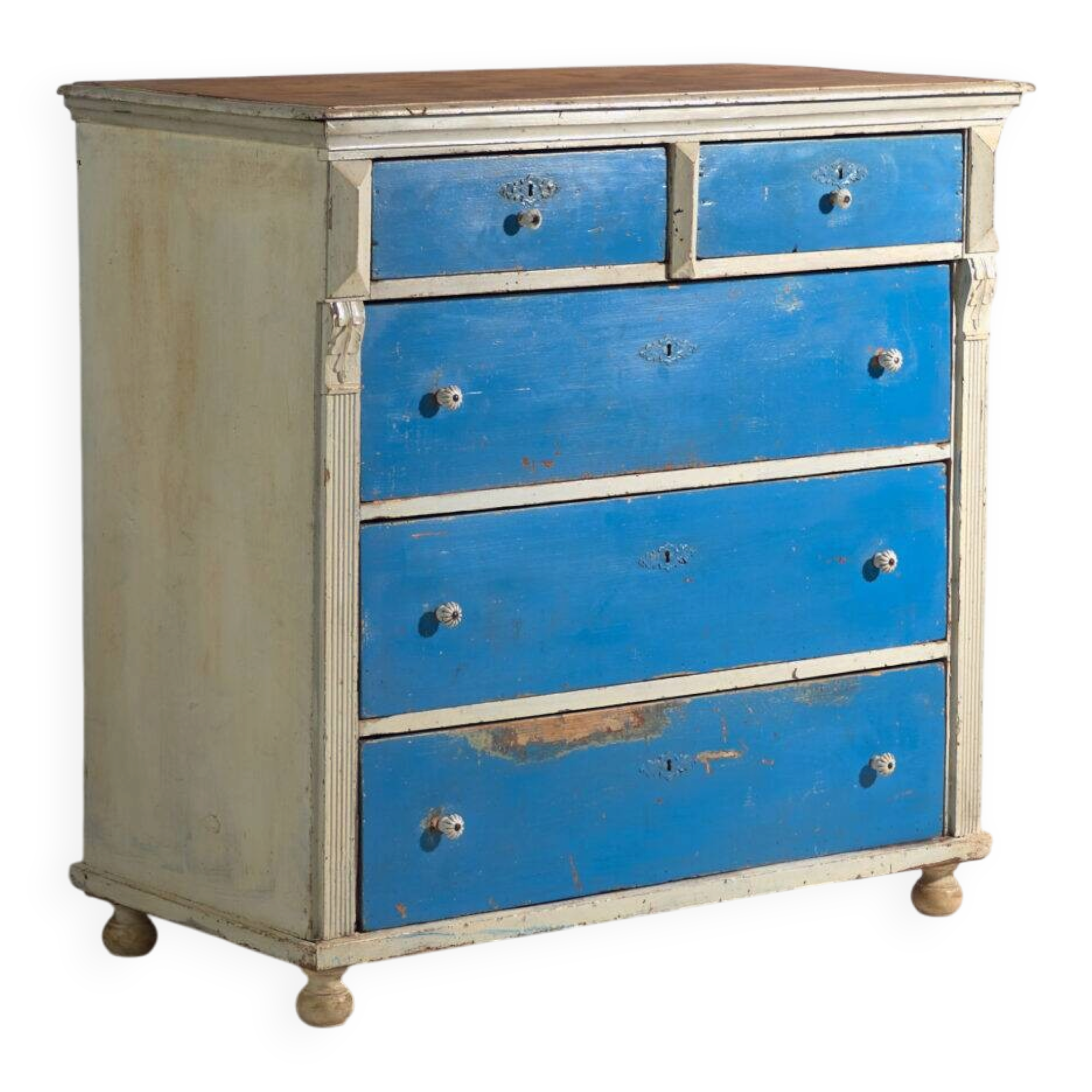 Antique painted pine commode – Central Europe, circa 1890