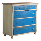 Commode ancienne peinte en pin – Europe centrale, vers 1890