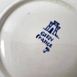 Antique GIEN duo of cups and saucers, Cashmere Bothee decor – French earthenware