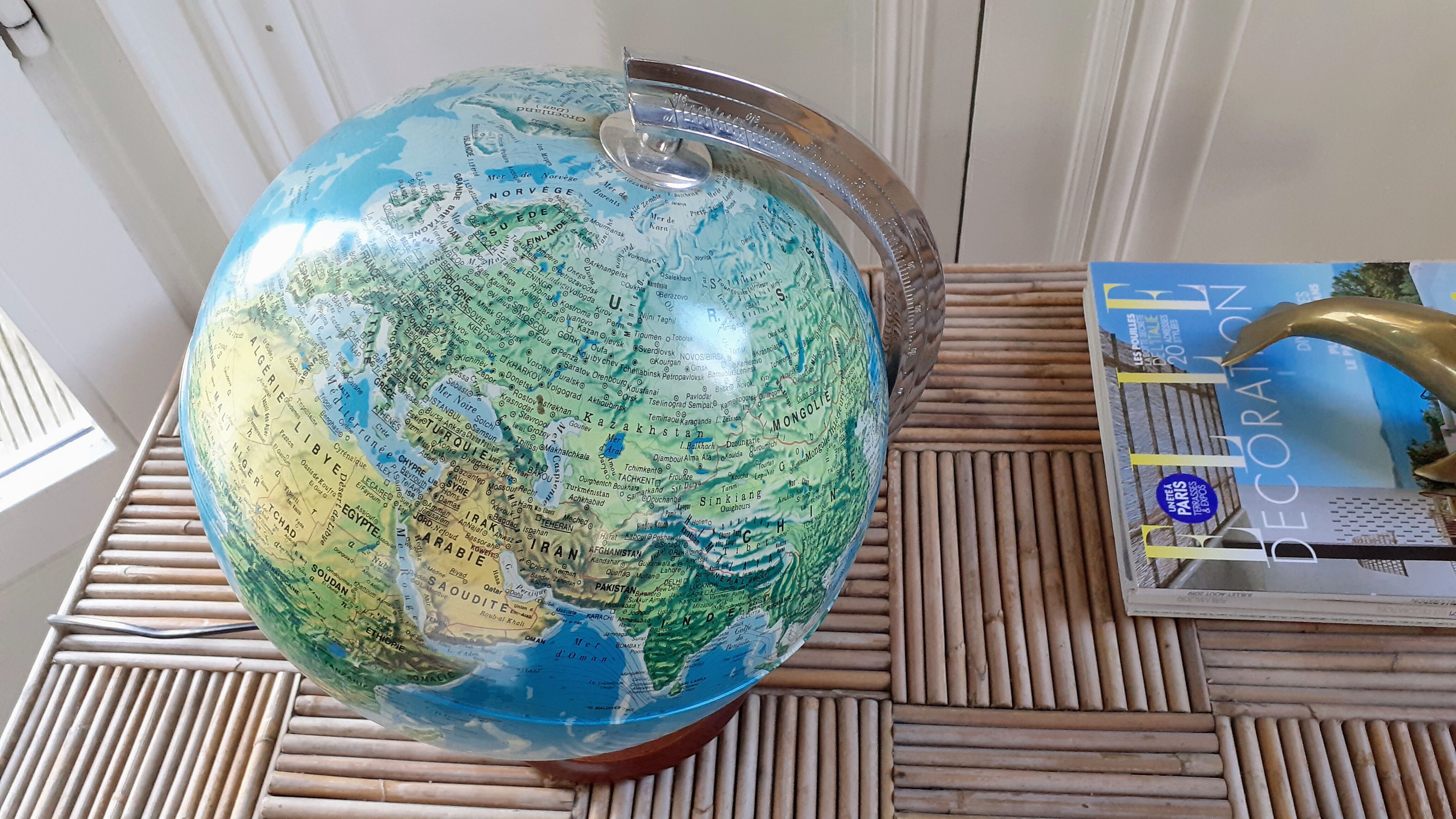 World map bright globe