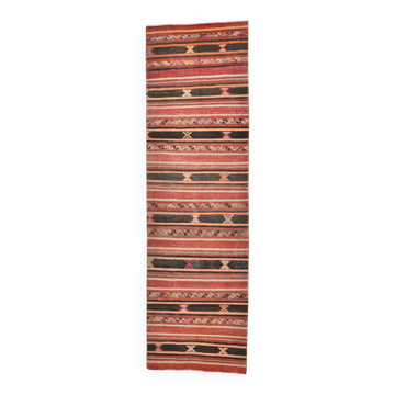 Tapis Kilim Vintage Rayé – Long Format Tribal Multicolore