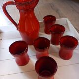 Pitcher and 6 old Elchinger mug glasses