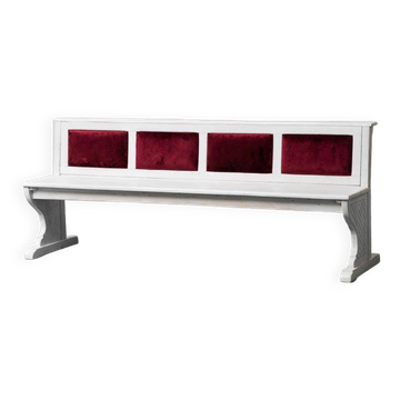 Banc 4 places en bois et velours