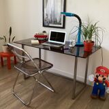 Metal and glass design desk