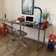 Metal and glass design desk
