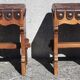 Paire de tabourets brutalistes, assise cuir.