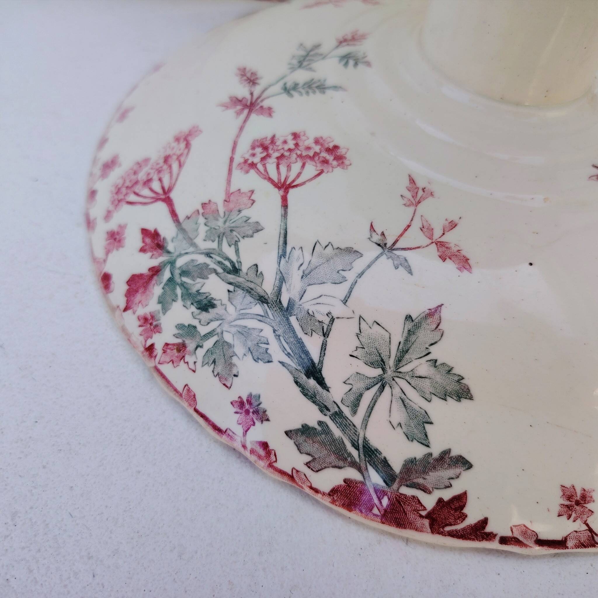 Paire de compotiers, faïence Longwy, modèle été