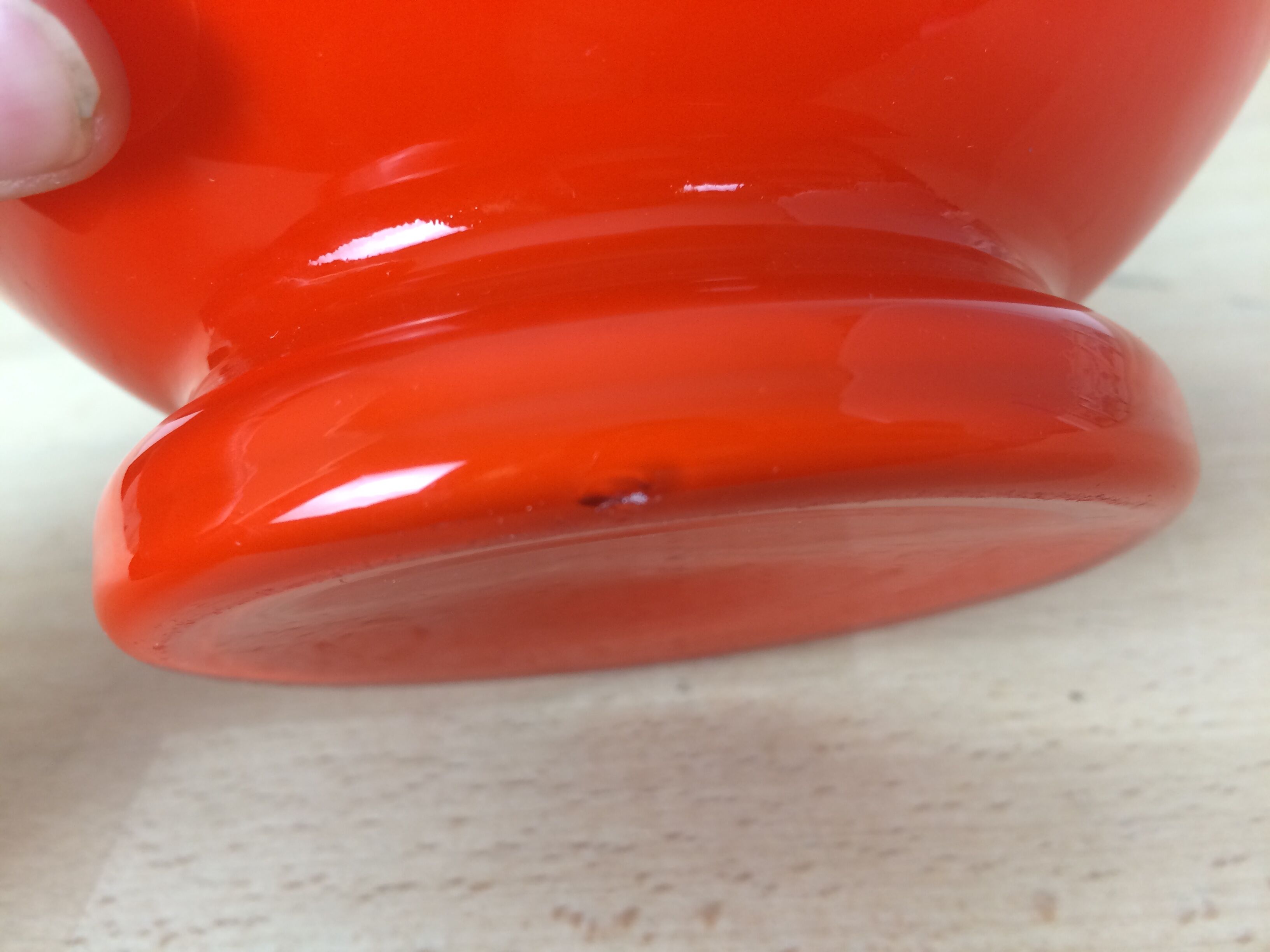 70's orange glass vase