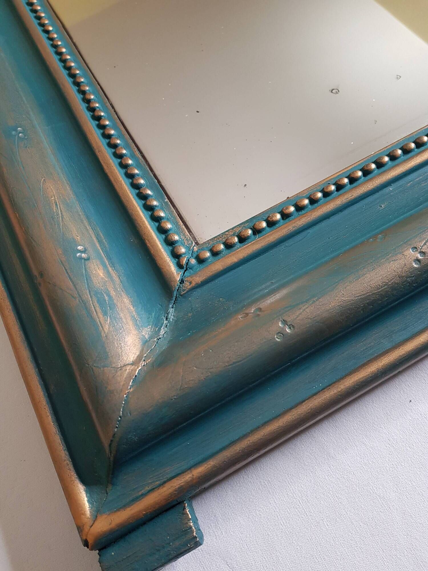 Mirror Louis Philippe old green and gold patina 95x71cm