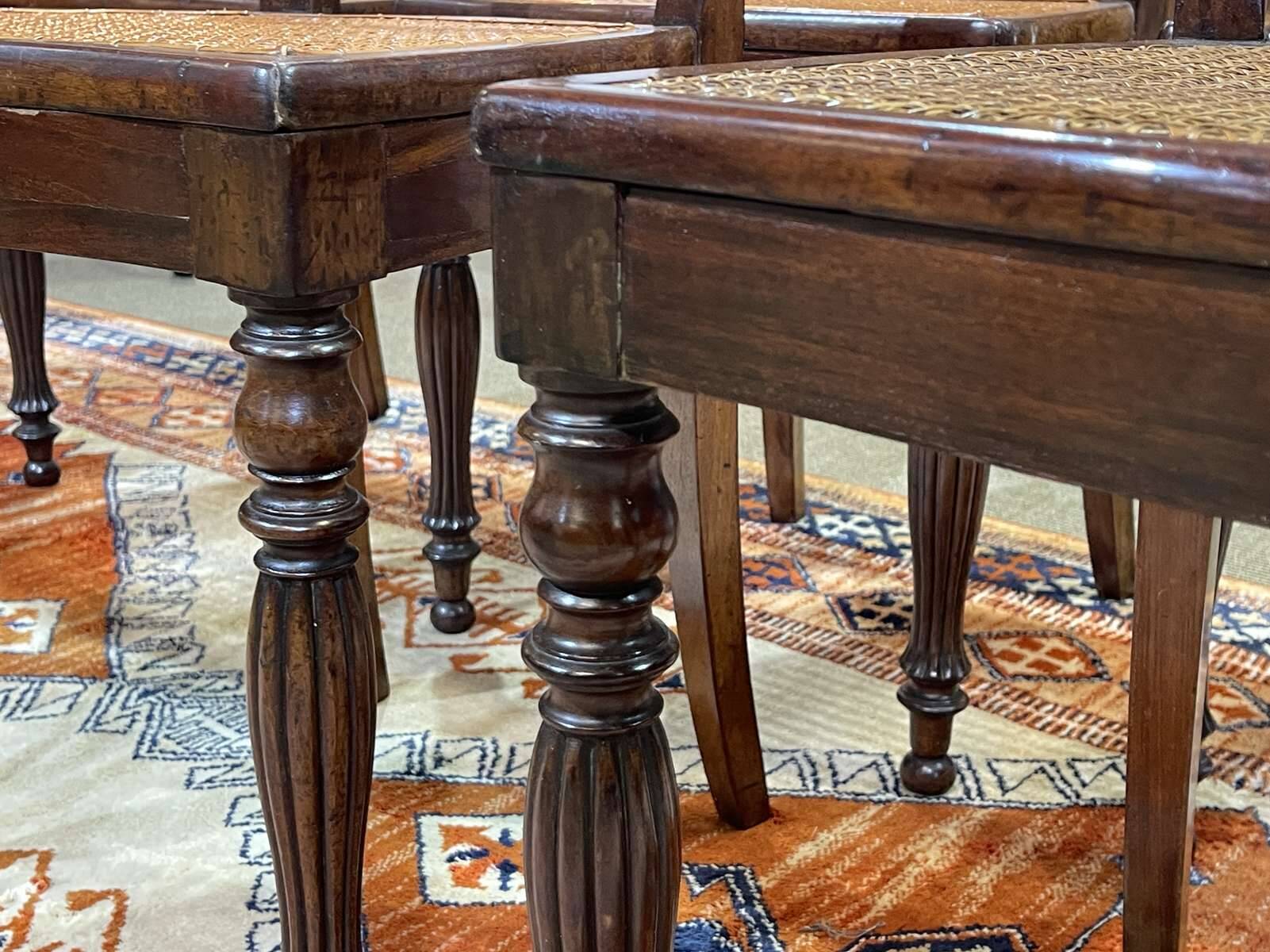 Set of 8 Louis Philippe 19th century mahogany chairs with caned seats