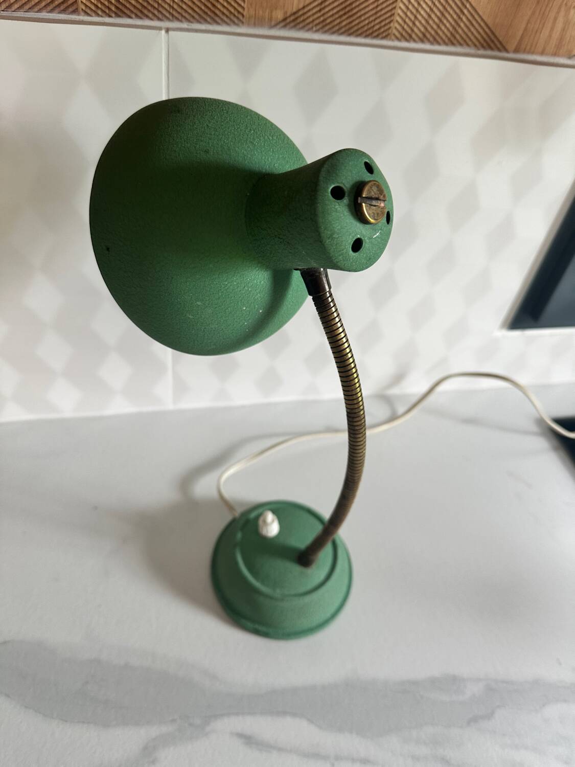 Vintage green bedside lamp