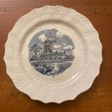 Rare old plate with Delft blue decor