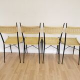 Set of 4 vintage dine chairs made in italy in the 1970s / mid century outdo