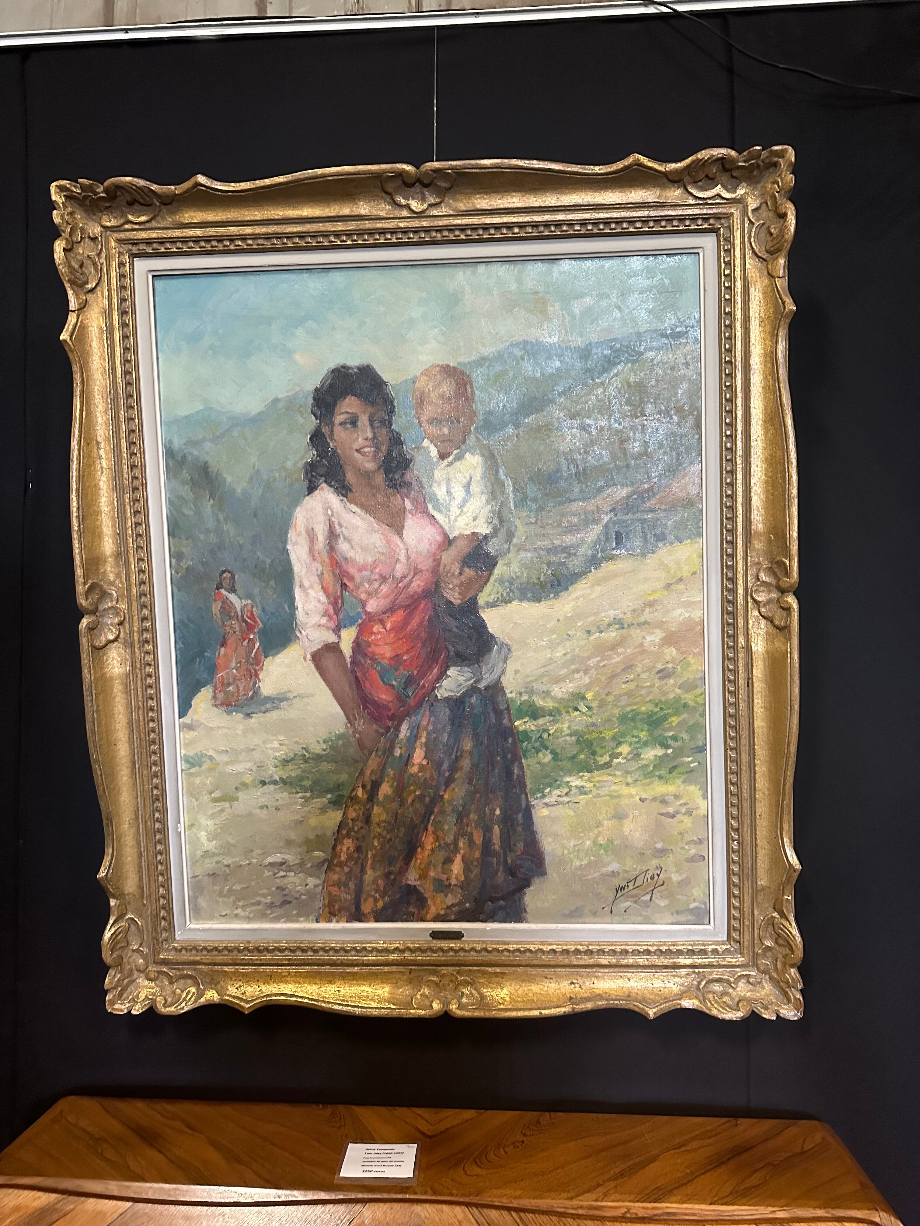 Oil on canvas Spanish Scene