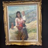 Oil on canvas Spanish Scene