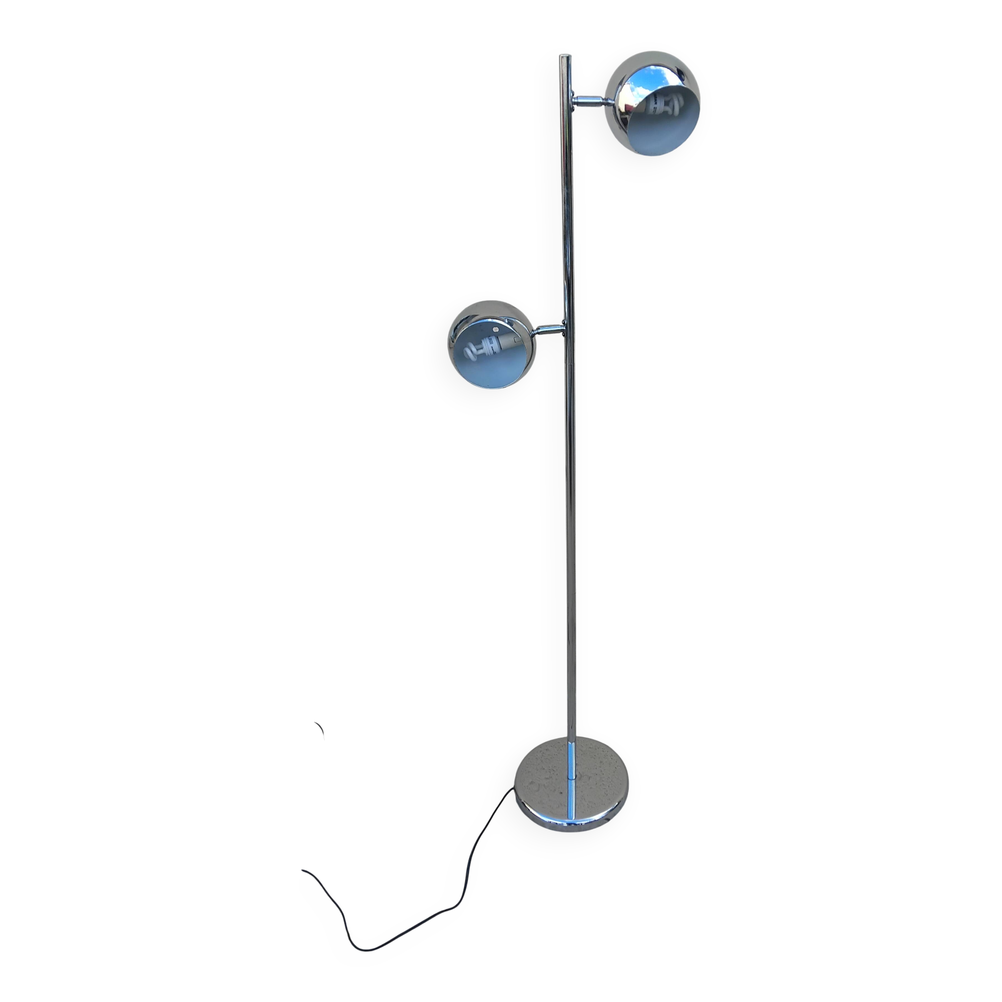 Vintage chrome eyeball floor lamp with adjustable ball spotlights