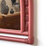 Miroir en bambou terracotta