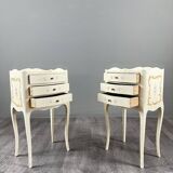 Pair of Louis XV style bedside tables, 20th century.