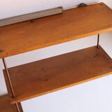 Wall shelf in oak and copper from the 50s