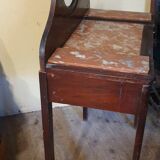 Coiffeuse bois et marbre rouge